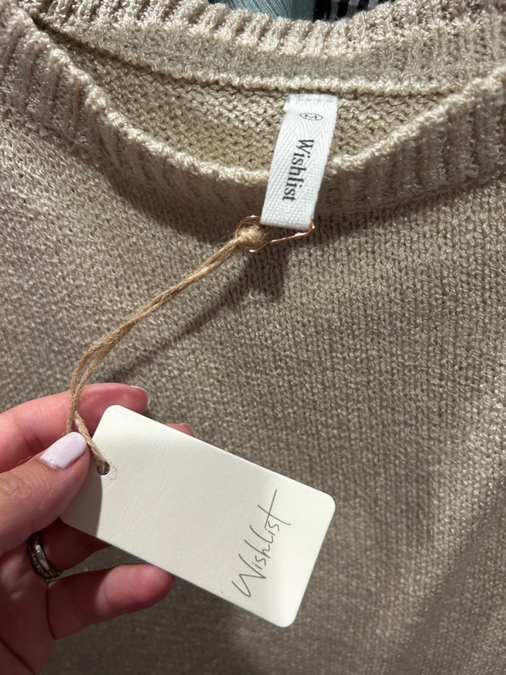 Maternity Scoop Neck Midi Dress in Light Beige - Picture 5 of 6